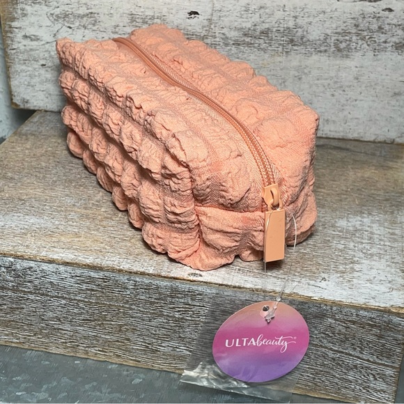 Ulta Beauty Zipper Texture Beauty Makeup Bag Peach - Picture 6 of 6